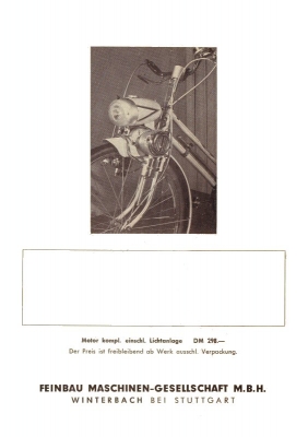 Ideal Fahrradmotor Prospekt 1950er Jahre