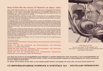 UT Programm 1954