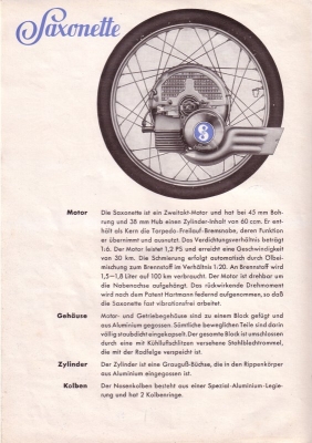 Sachs Saxonette Prospekt 1938