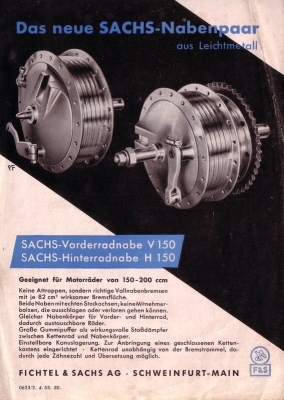 Sachs 175ccm Motoren Prospekt 4.1953