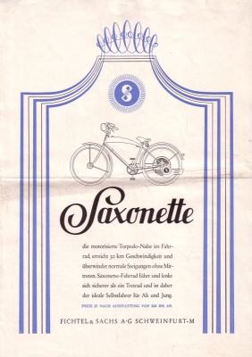 Sachs Saxonette Prospekt ca. 1939