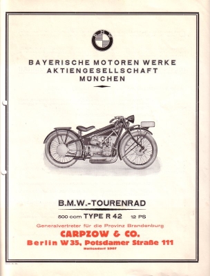 BMW R 42 Prospekt 1927