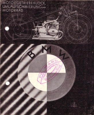 BMW Motorgetriebeblock u. Umlaufschmierung brochure 1930