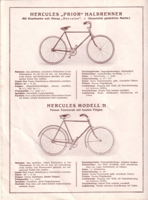 Hercules Fahrrad Programm 1930er Jahre