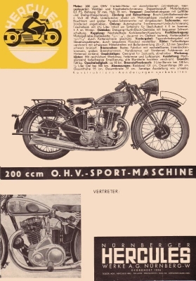 Hercules 200ccm Prospekt 1935