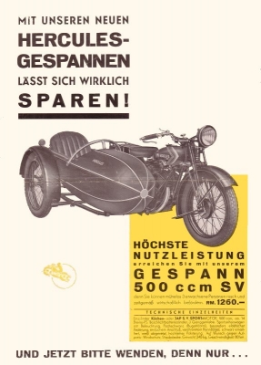 Hercules Seitenwagen Prospekt 1932