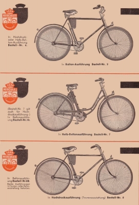 Hercules Fahrrad Programm ca. 1936