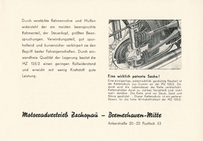 MZ 125/2 Prospekt ca. 1957