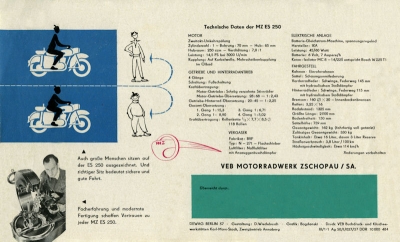 MZ ES 250 Prospekt 1957