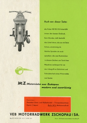 MZ ES 175 Prospekt 1958