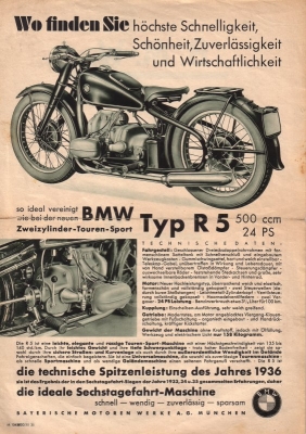 BMW R 5 Prospekt 1936