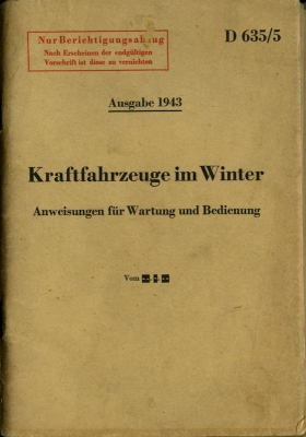 Kraftfahrzeuge im Winter D 635/5 1943