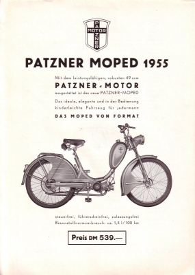 Patzner Moped brochure 1955