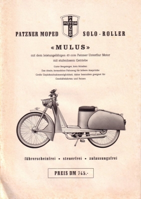 Patzner Mulus Solo Roller brochure 1955