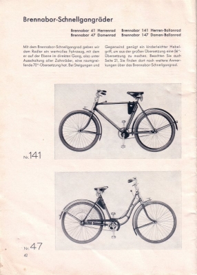 Brennabor Fahrrad Programm 1937 Teil 2