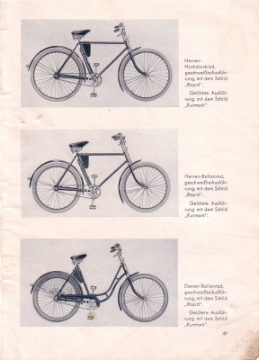 Brennabor Fahrrad Programm 1937 Teil 2