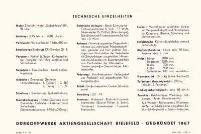 Dürkopp MF/S 100 Prospekt 9.1951