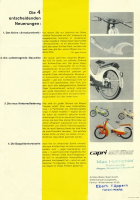 Achilles Moped Capri brochure 1956