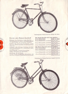 Bastert Fahrrad Programm 1950er Jahre