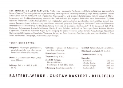 Bastert B/M 200 Prospekt ca. 1953