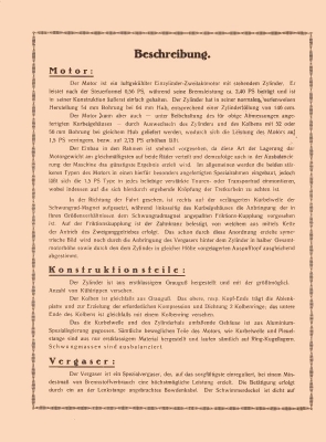Amo Leichtmotorrad B 1 2,5 PS Prospekt 1923