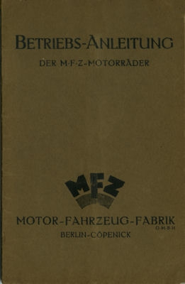 M.F.Z. Motorrad Bedienungsanleitung 1924