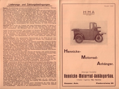 HMA Threewheeler brochure 1932