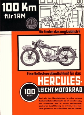 Hercules Leichtmotorrad Prospekt 1933