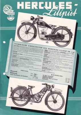 Hercules Motorfahrrad Liliput brochure 1937