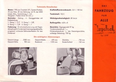 Pirol 200 scooter brochure ca. 1951