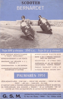 Bernardet scooter program 1951