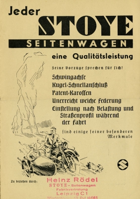 Stoye Seitenwagen Programm 1935