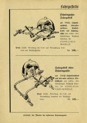 Stoye sidecar program 1935