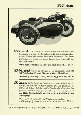 Stoye Seitenwagen Programm 1934