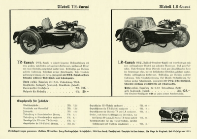 Stoye sidecar program 1934