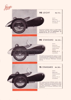 Stoye sidecar program 1939