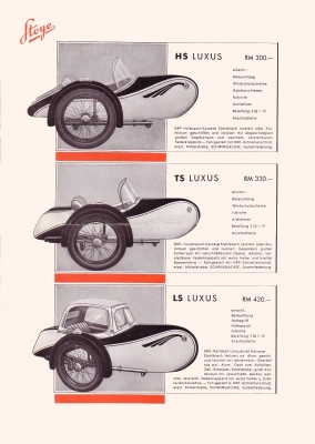 Stoye sidecar program 1939