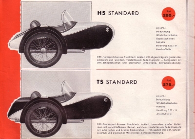 Stoye sidecar program 1938