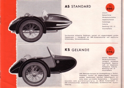 Stoye sidecar program 1938