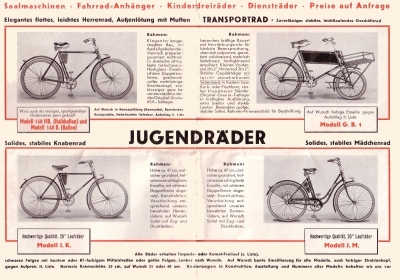 Urania Fahrrad Prospekt 1935