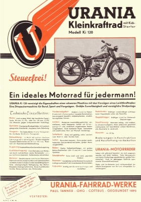 Urania Kleinkraftrad Ki 120 brochure 2.1938