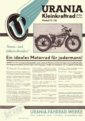 Urania Kleinkraftrad Ki 120 brochure 3.1937