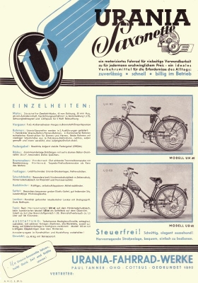 Urania Saxonette brochure 3.1939