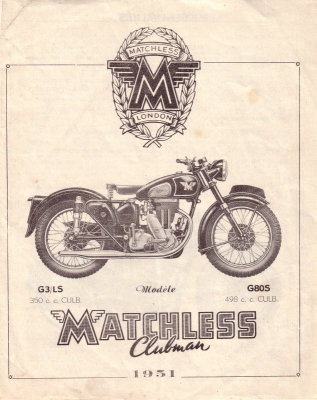 Matchless Clubman Prospekt 1951