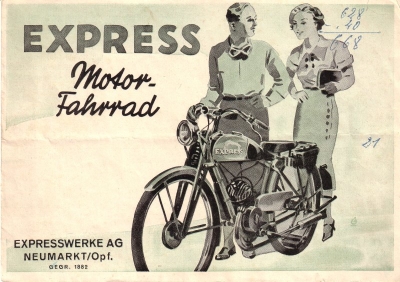 Express Motorfahrrad Prospekt ca. 1936