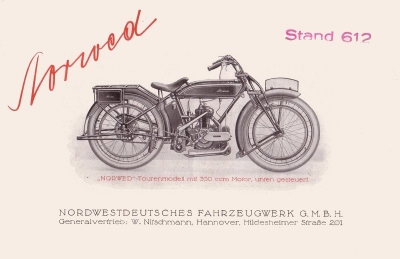 Norwed 350ccm Tourenmodell Prospekt 1920er Jahre