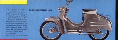 Simson Kleinroller KR 50 Prospekt 1960