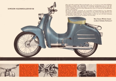 Simson Kleinroller KR 50 Prospekt 1962