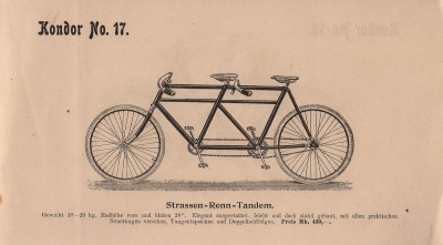 Kondor Programm Fahrrad 1898 Teil 2