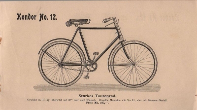 Kondor Programm Fahrrad 1898 Teil 1